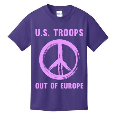US Troops Out of Europe End the Occupation Peace Sign Kids T-Shirt