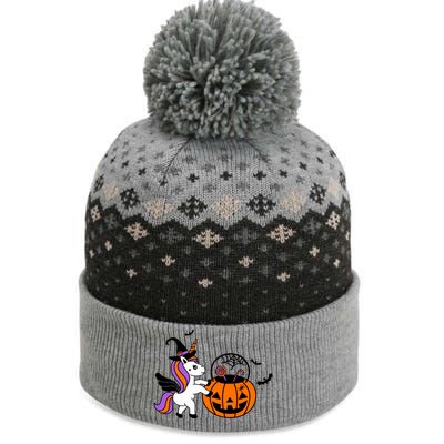 Unicorn Treat Or Trick Halloween The Baniff Cuffed Pom Beanie