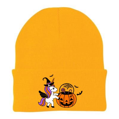 Unicorn Treat Or Trick Halloween Knit Cap Winter Beanie