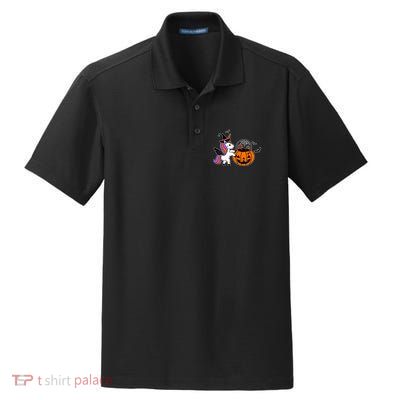 Unicorn Treat Or Trick Halloween Dry Zone Grid Polo