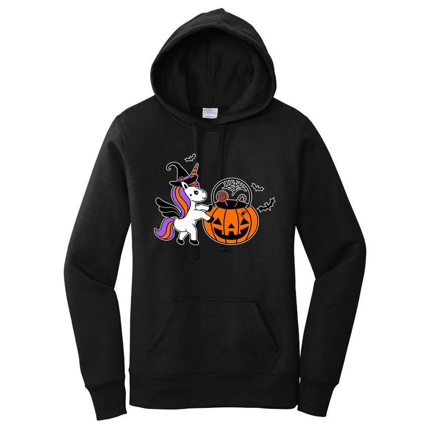 Unicorn Treat Or Trick Halloween Women's Pullover Hoodie