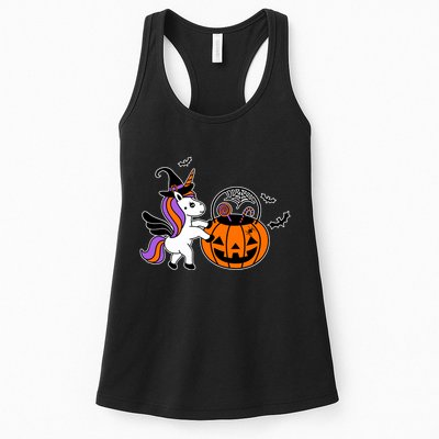 Unicorn Treat Or Trick Halloween Womens Tank Top