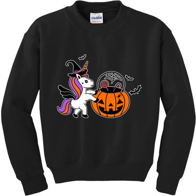 Unicorn Treat Or Trick Halloween Kids Sweatshirt