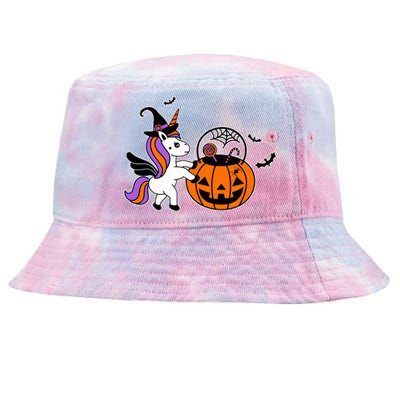 Unicorn Treat Or Trick Halloween Tie-Dyed Bucket Hat