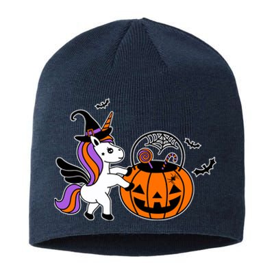 Unicorn Treat Or Trick Halloween Sustainable Beanie