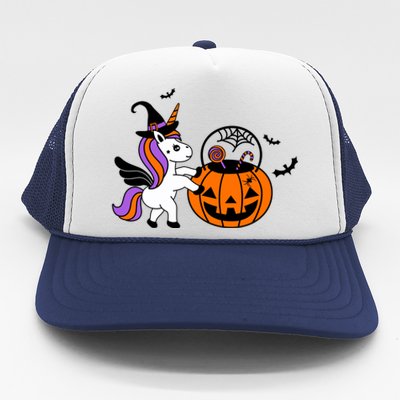 Unicorn Treat Or Trick Halloween Trucker Hat