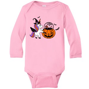 Unicorn Treat Or Trick Halloween Baby Long Sleeve Bodysuit