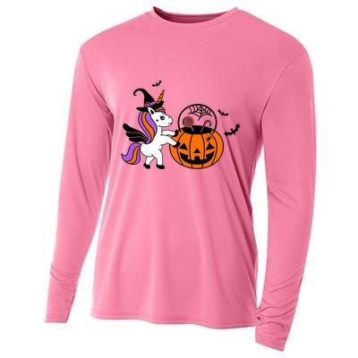 Unicorn Treat Or Trick Halloween Cooling Performance Long Sleeve Crew