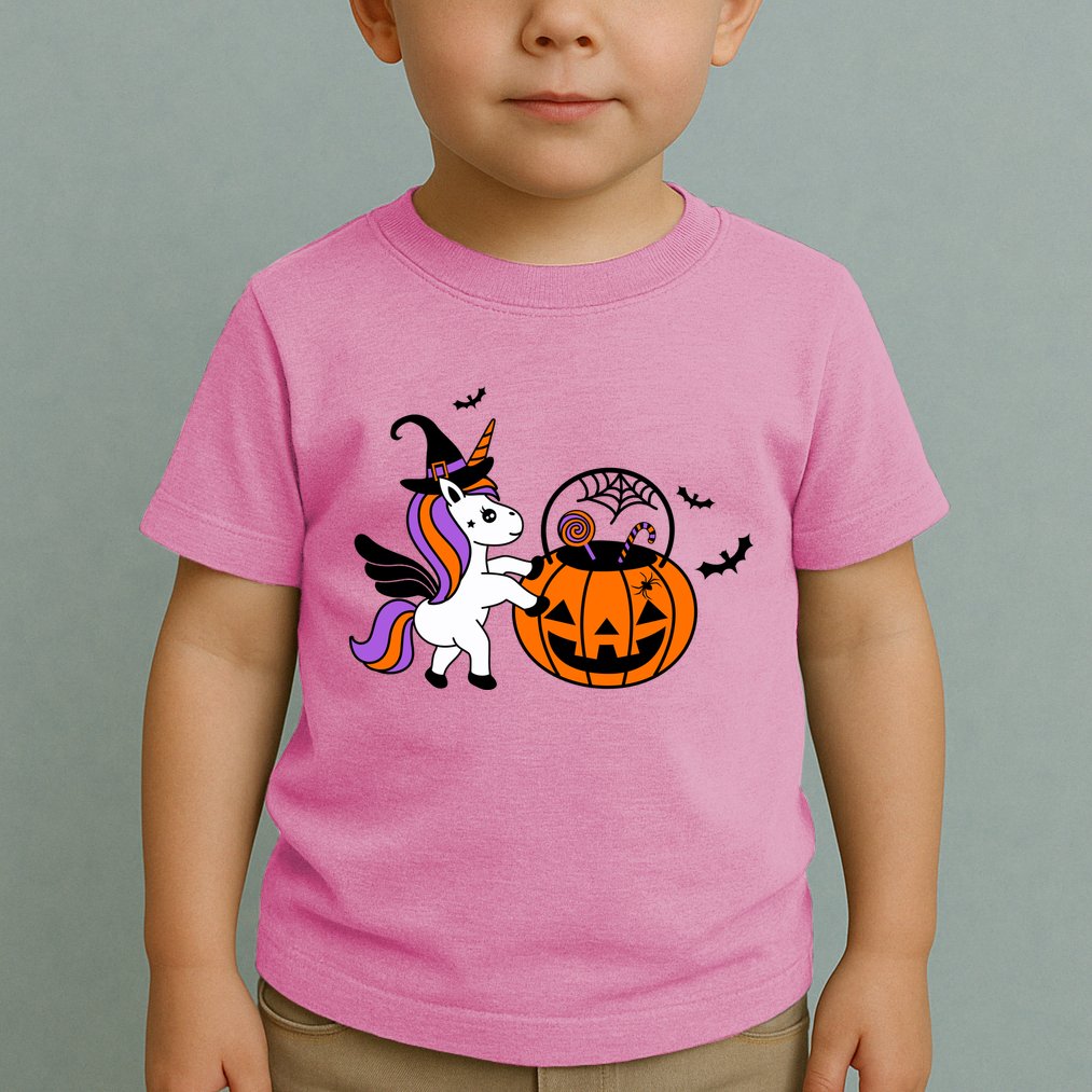 Unicorn Treat Or Trick Halloween Toddler T-Shirt
