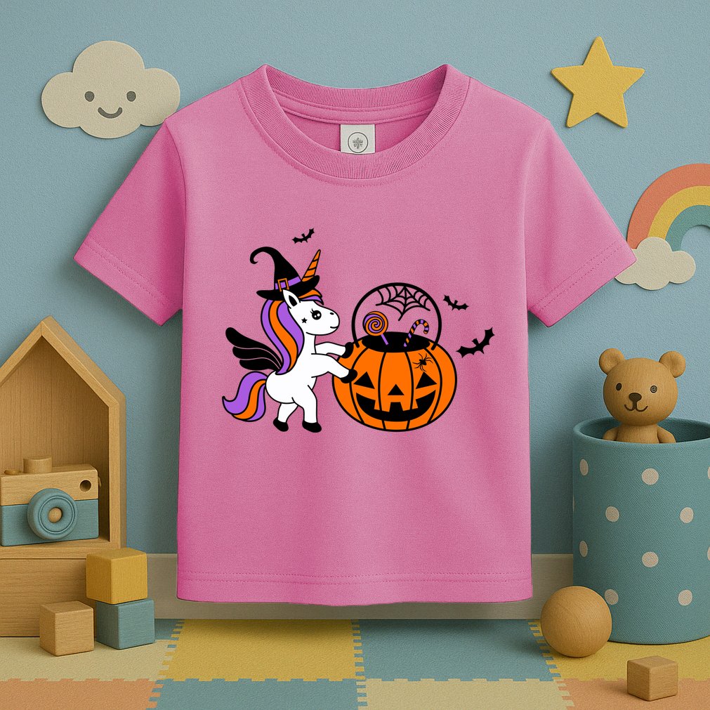 Unicorn Treat Or Trick Halloween Toddler T-Shirt