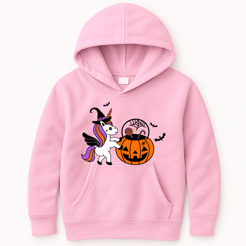Unicorn Treat Or Trick Halloween Kids Hoodie