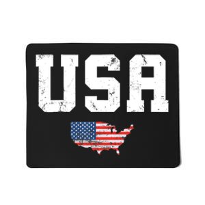 USA Tee Patriotic American Flag July 4th Mousepad