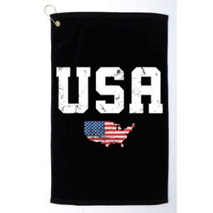 USA Tee Patriotic American Flag July 4th Platinum Collection Golf Towel