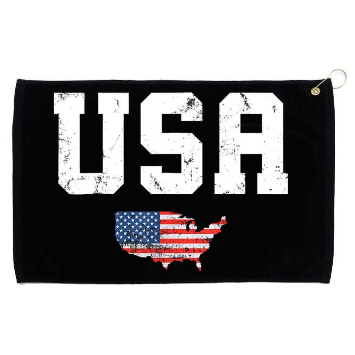 USA Tee Patriotic American Flag July 4th Grommeted Golf Towel