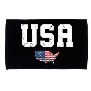 USA Tee Patriotic American Flag July 4th Microfiber Hand Towel