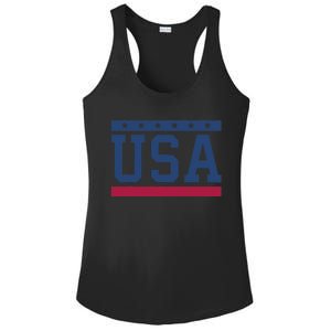 USA T Patriotic American Flag July 4th Ladies PosiCharge Competitor Racerback Tank