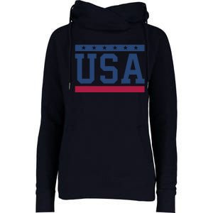 USA T Patriotic American Flag July 4th Womens Funnel Neck Pullover Hood