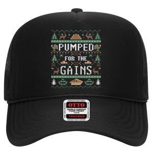 Ugly Thanksgiving Pumped For The Gains Fall Autumn Feast High Crown Mesh Back Trucker Hat