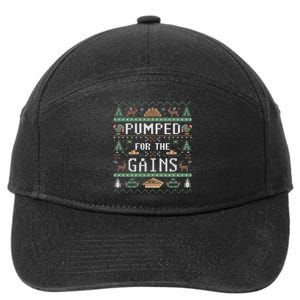 Ugly Thanksgiving Pumped For The Gains Fall Autumn Feast 7-Panel Snapback Hat