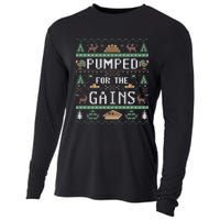 Ugly Thanksgiving Pumped For The Gains Fall Autumn Feast Cooling Performance Long Sleeve Crew