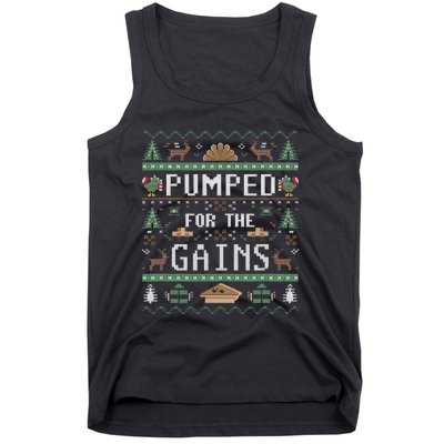 Ugly Thanksgiving Pumped For The Gains Fall Autumn Feast Tank Top