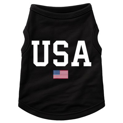 USA T Patriotic American Flag July 4th Doggie Tank