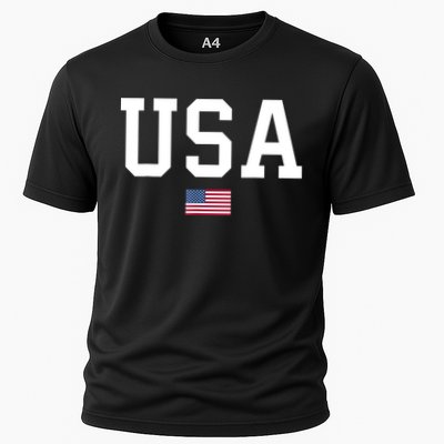 USA T Patriotic American Flag July 4th Performance Shirt