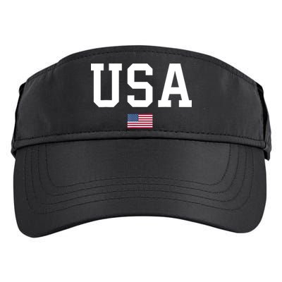 USA T Patriotic American Flag July 4th Adult Drive Performance Visor