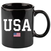 USA T Patriotic American Flag July 4th 11oz C Handle Ceramic Mug