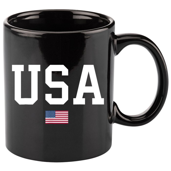 USA T Patriotic American Flag July 4th 11oz C Handle Ceramic Mug