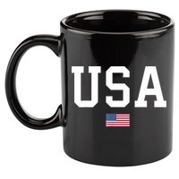 USA T Patriotic American Flag July 4th 11oz C Handle Ceramic Mug