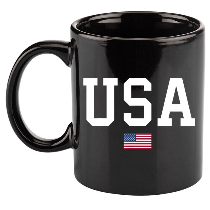 USA T Patriotic American Flag July 4th 11oz C Handle Ceramic Mug