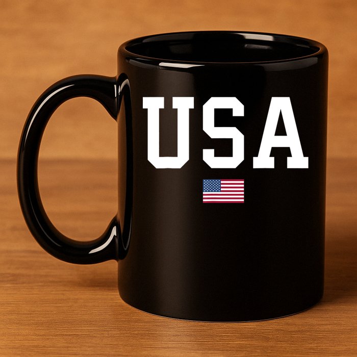 USA T Patriotic American Flag July 4th 11oz C Handle Ceramic Mug