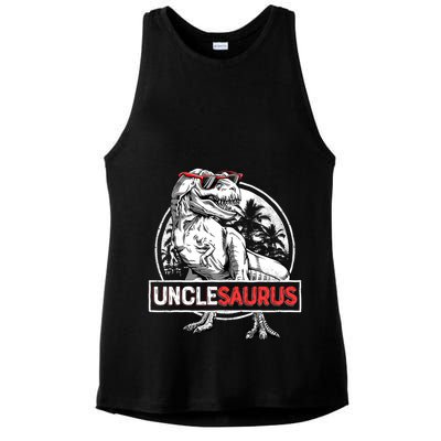 Unclesaurus T Rex Dinosaur Uncle Saurus Family Matching Ladies PosiCharge Tri-Blend Wicking Tank