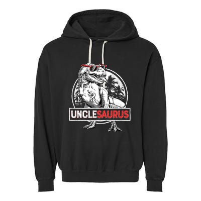 Unclesaurus T Rex Dinosaur Uncle Saurus Family Matching Garment-Dyed Fleece Hoodie