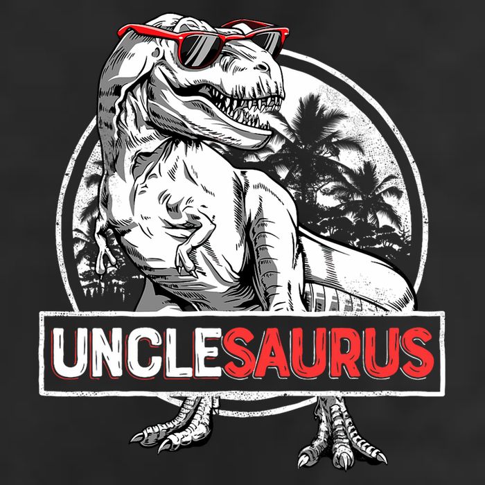 Unclesaurus T Rex Dinosaur Uncle Saurus Family Matching Garment-Dyed Fleece Hoodie