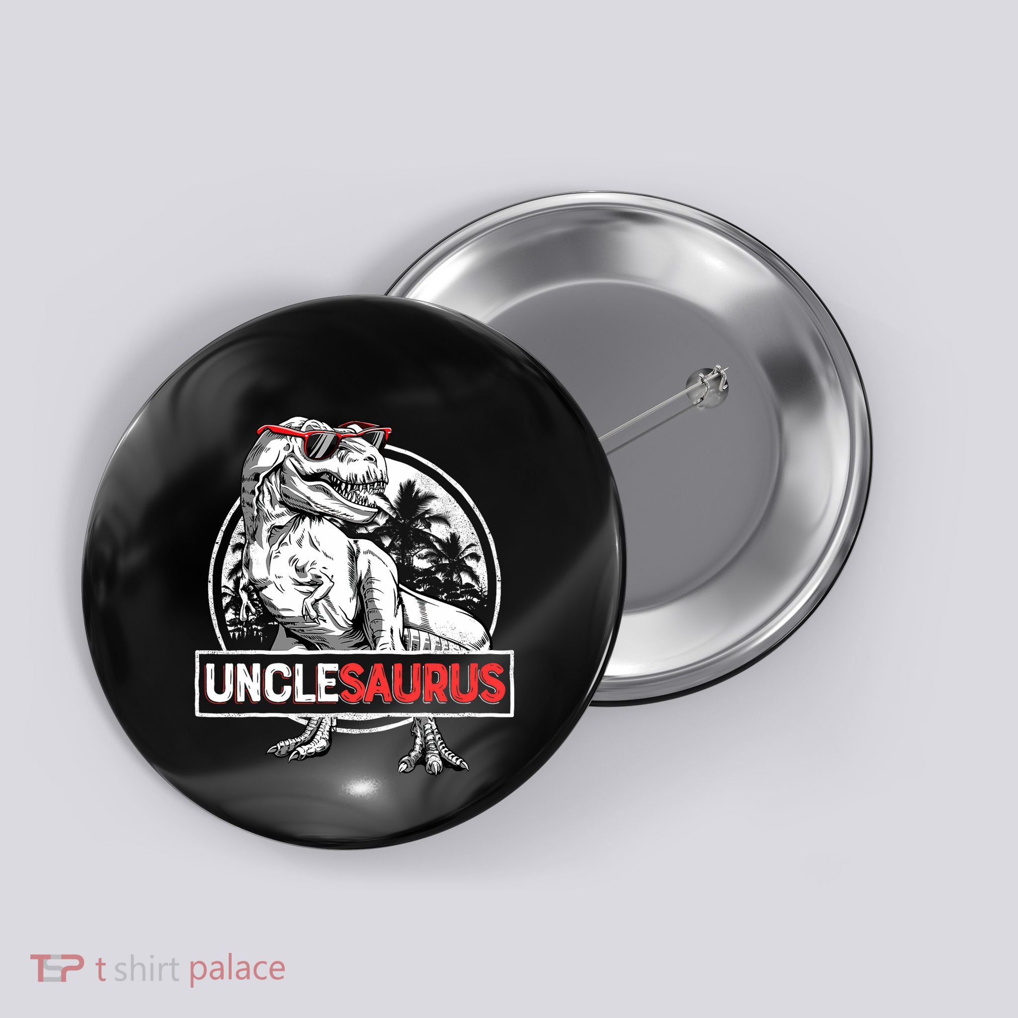Unclesaurus T Rex Dinosaur Uncle Saurus Family Matching Button