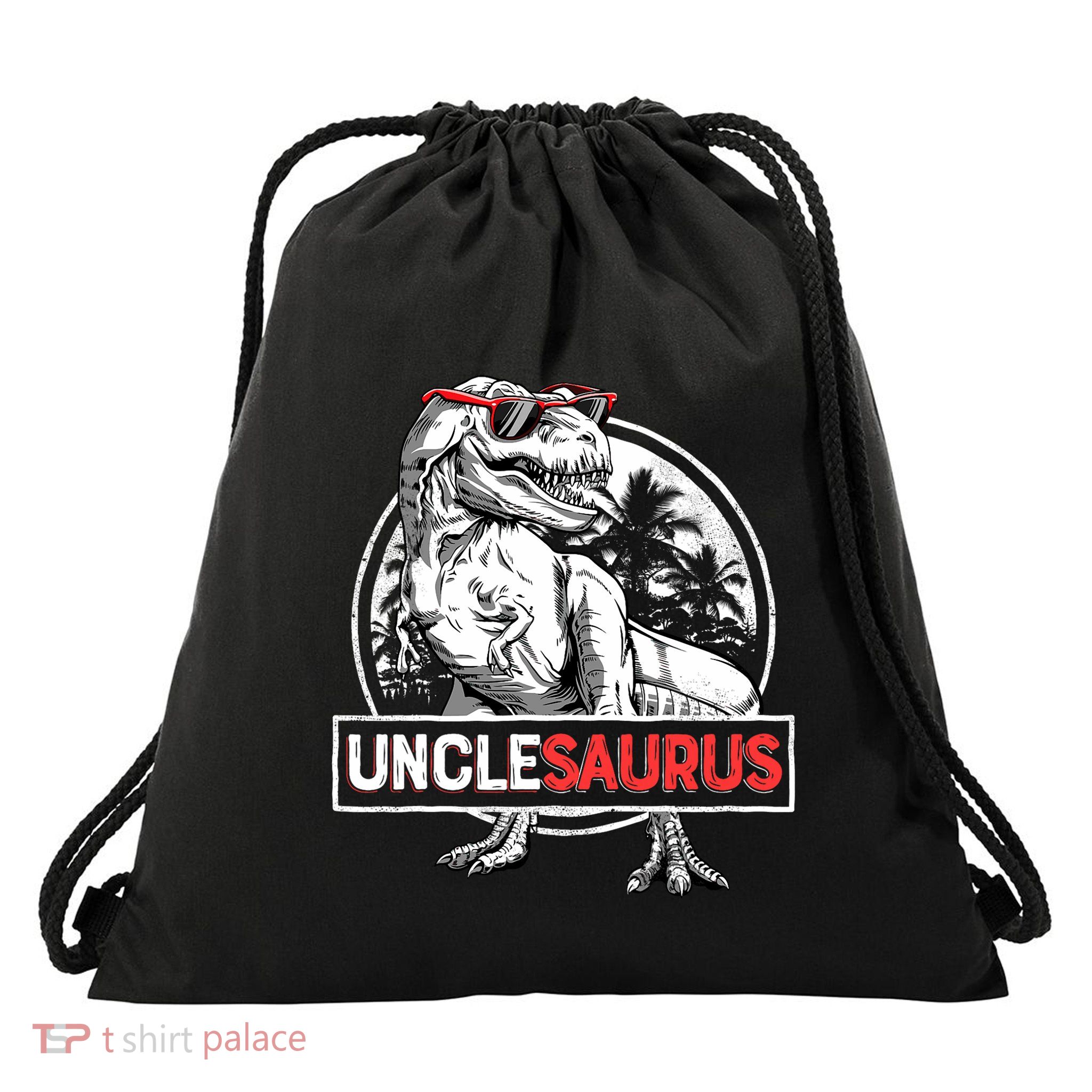 Unclesaurus T Rex Dinosaur Uncle Saurus Family Matching Drawstring Bag