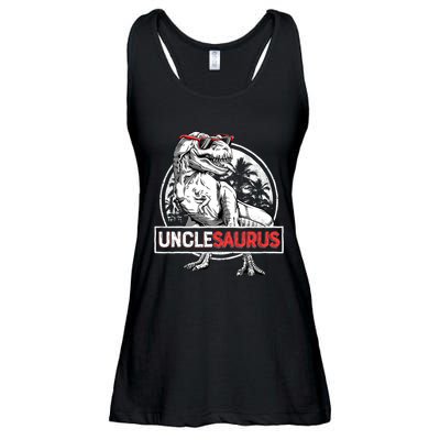 Unclesaurus T Rex Dinosaur Uncle Saurus Family Matching Ladies Essential Flowy Tank