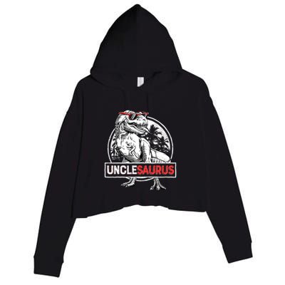 Unclesaurus T Rex Dinosaur Uncle Saurus Family Matching Crop Fleece Hoodie