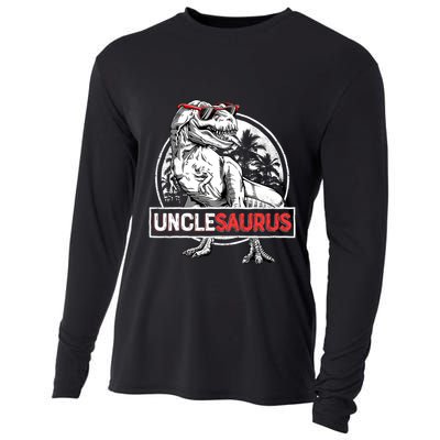 Unclesaurus T Rex Dinosaur Uncle Saurus Family Matching Cooling Performance Long Sleeve Crew