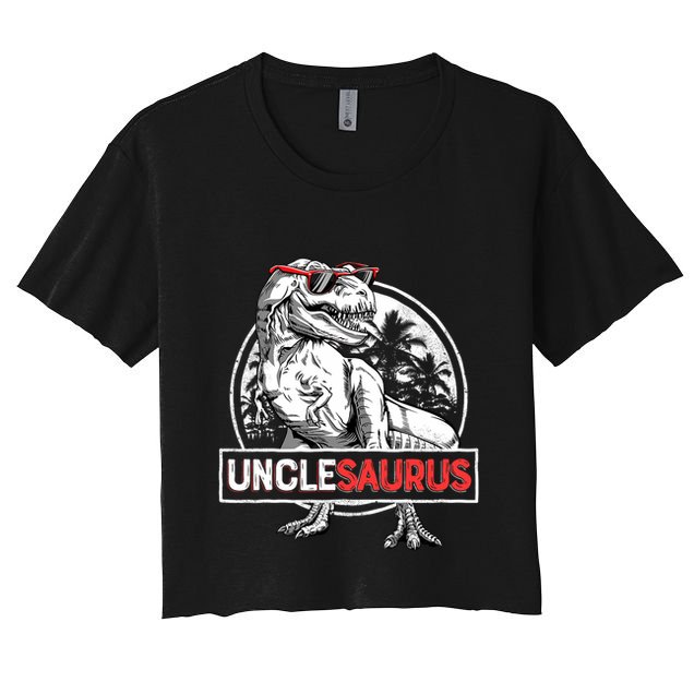 Unclesaurus T Rex Dinosaur Uncle Saurus Family Matching Crop Top