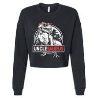 Unclesaurus T Rex Dinosaur Uncle Saurus Family Matching Cropped Pullover Crew