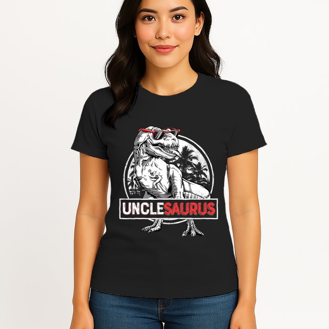 Unclesaurus T Rex Dinosaur Uncle Saurus Family Matching Womens T-Shirt