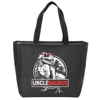 Unclesaurus T Rex Dinosaur Uncle Saurus Family Matching Zip Tote Bag
