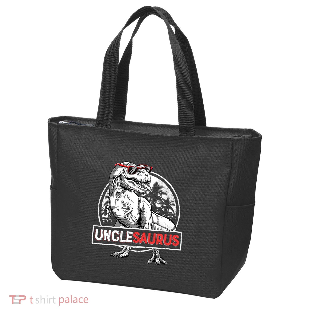 Unclesaurus T Rex Dinosaur Uncle Saurus Family Matching Zip Tote Bag