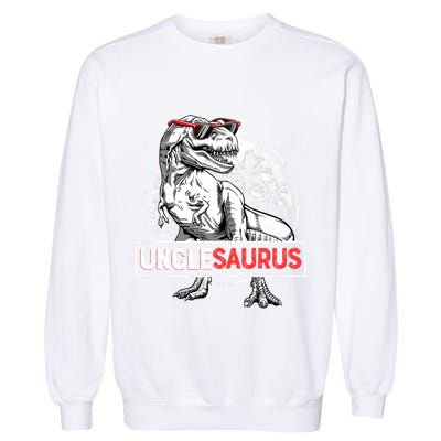 Unclesaurus T Rex Dinosaur Uncle Saurus Family Matching Garment-Dyed Sweatshirt