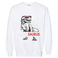 Unclesaurus T Rex Dinosaur Uncle Saurus Family Matching Garment-Dyed Sweatshirt