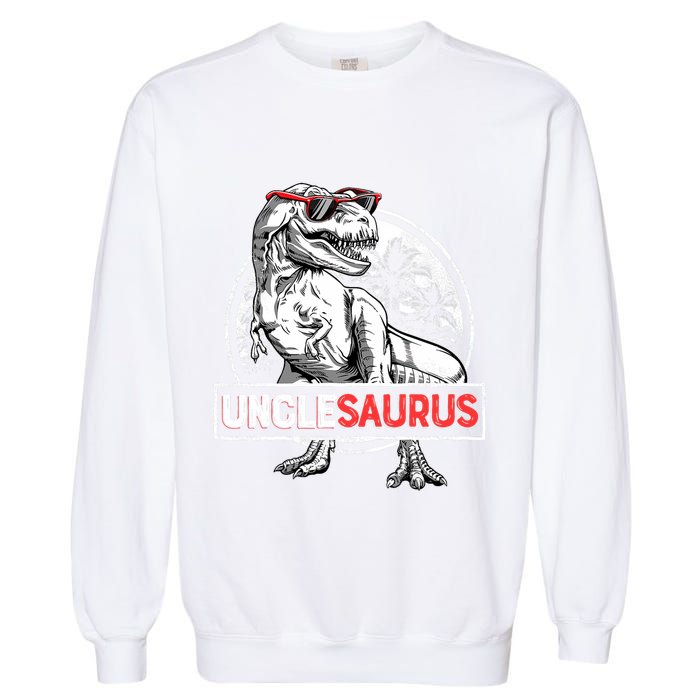 Unclesaurus T Rex Dinosaur Uncle Saurus Family Matching Garment-Dyed Sweatshirt