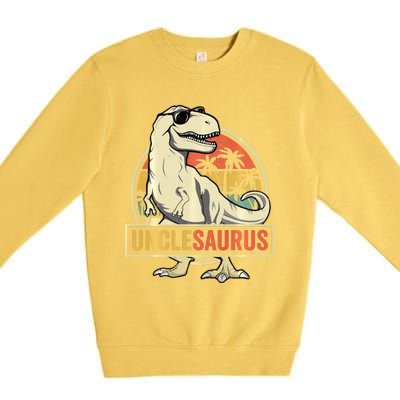 Unclesaurus T Rex Dinosaur Uncle Saurus Family Matching Long Sleeve Premium Crewneck Sweatshirt